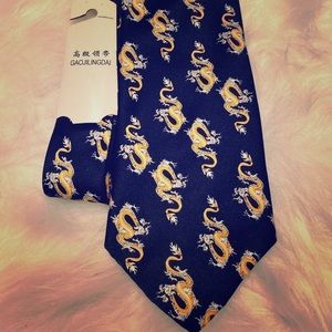 Kai Long Asian Silk Dragon Design Tie